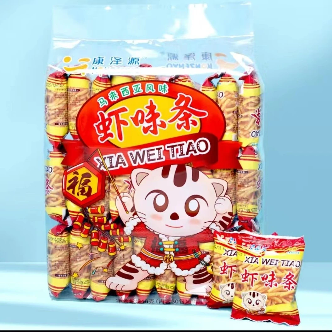 康泽源马来西亚风味虾味条大袋30小包童年怀旧零食儿童咪咪虾条