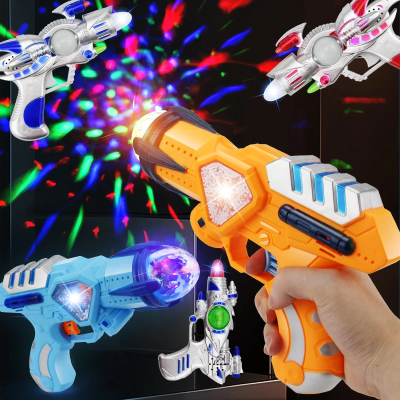 儿童玩具枪七彩投影满天星6电动音乐发光手枪宝宝男炫彩可爱炫酷