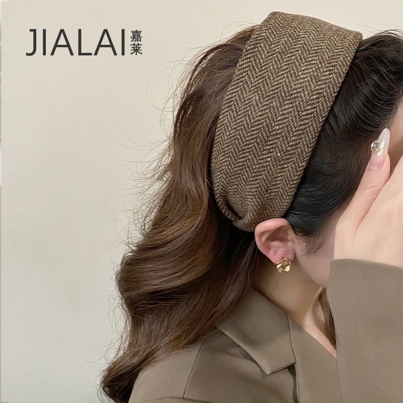 天生高颅顶发箍老钱版羊毛宽边头箍秋冬复古高颅顶遮白发神器头扣