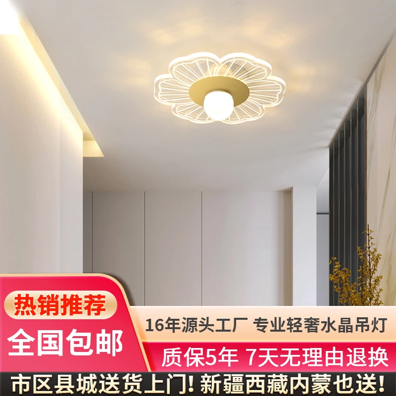 过道灯走廊灯阳台led吸顶灯轻奢客厅卧室玄关入户创意简约花朵灯
