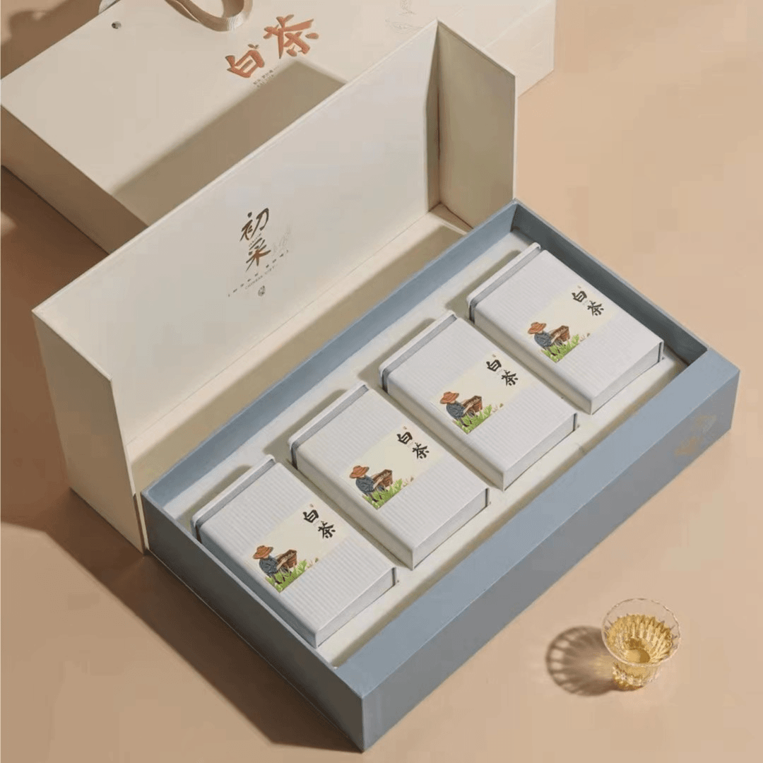 【老板娘专属】初采 绿茶珍稀白茶150g 四罐装礼盒礼袋