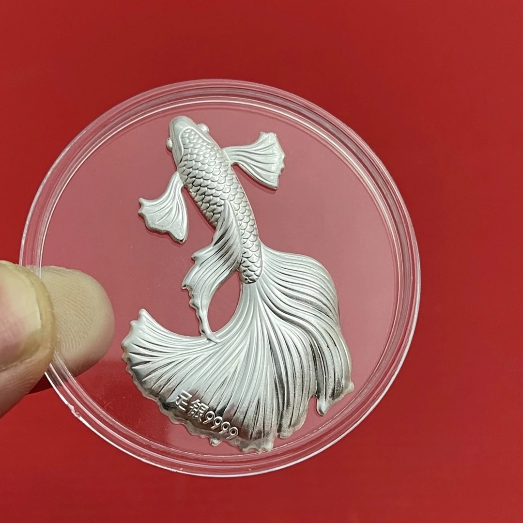 茶道周边银小锦鲤泡茶煮水用带钢印