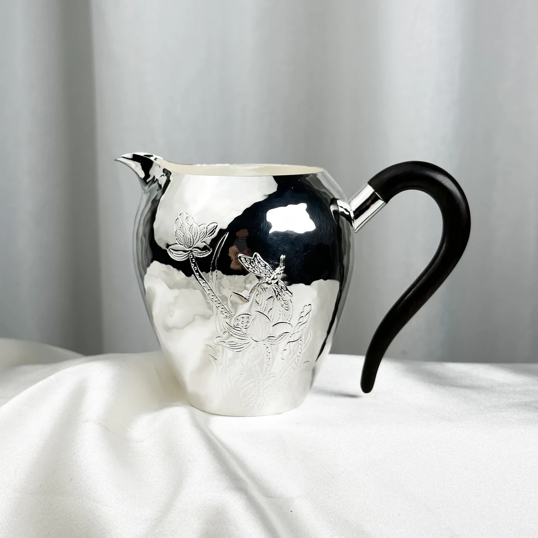 新品-手工锤纹蜻蜓公道杯999