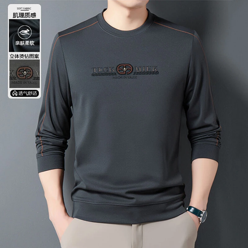 【有加绒】2023男士圆领卫衣秋冬新款高档休闲经典百搭长袖上衣YD89