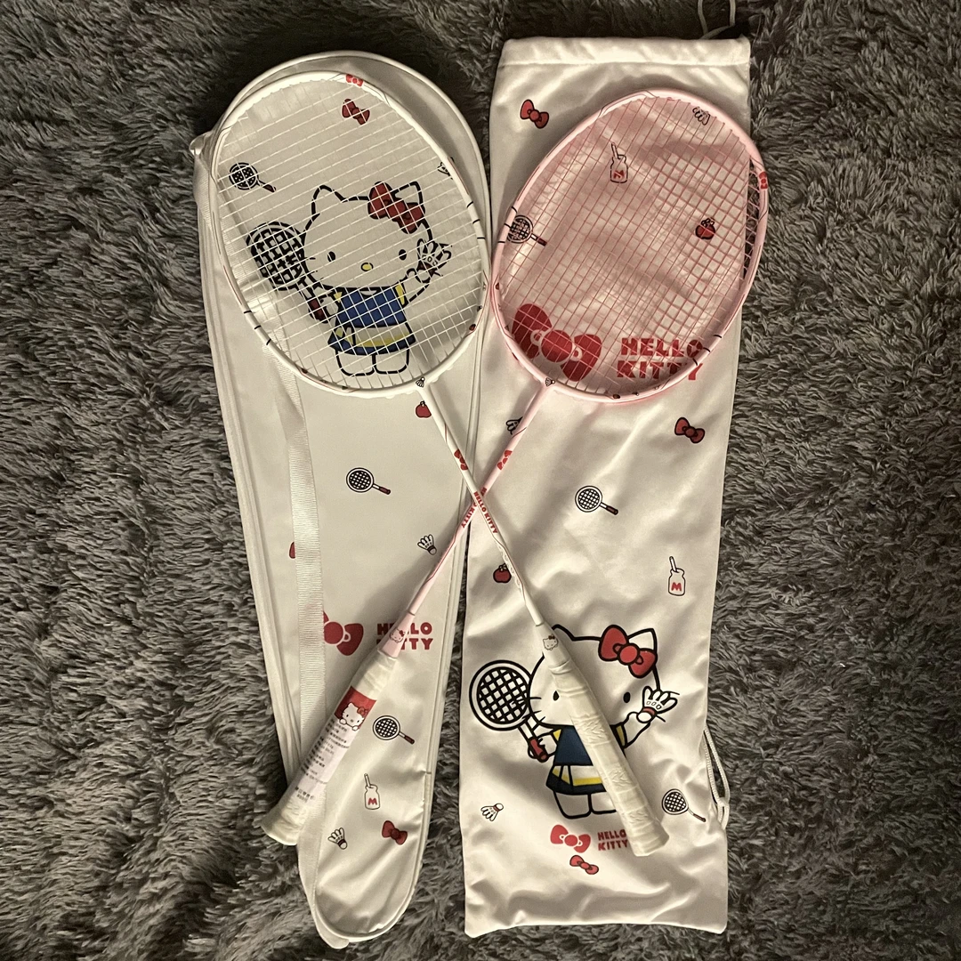 奥莱德凯蒂猫羽毛球拍学生新手入门款羽毛球拍耐用耐打训练单拍