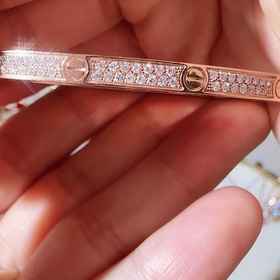 钻石手镯18K金镶嵌手镯