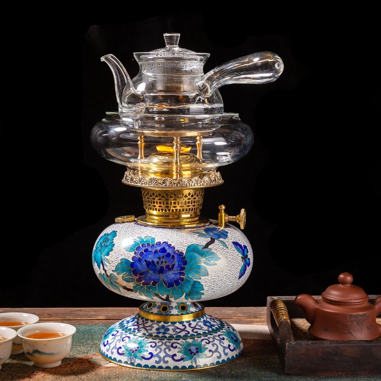 【官网直播】正品空气灯煤油灯潮汕活火茶灯复古酥油煮茶炉珐琅彩