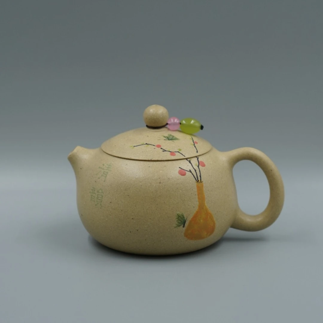 宜兴紫砂壶手工茶壶本山绿泥泥绘西施泡茶壶160cc