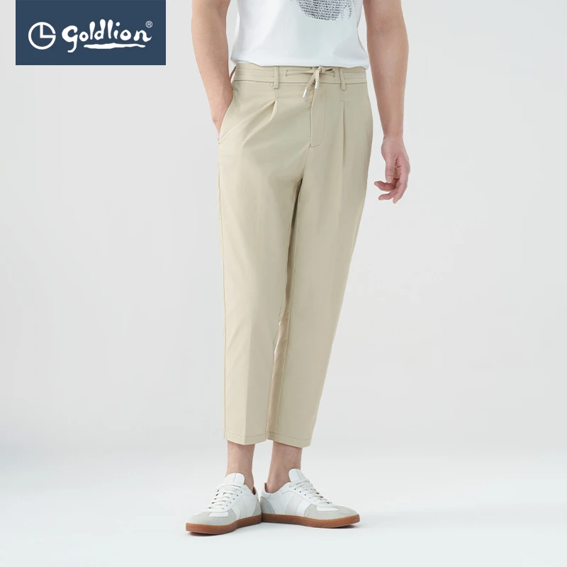 【5A】金利来夏季新款男士休闲裤棉混纺弹力九分裤长裤男