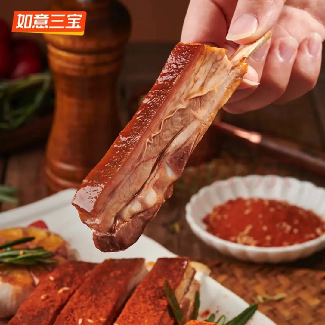 孜然羊排羔羊肋排400g羊肉饭店私房菜烧烤食材半成品空气炸锅