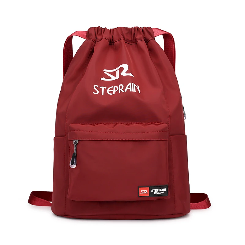 新款牛津布抽绳包束口袋双肩包时尚男女轻便双肩背包女款旅游轻便