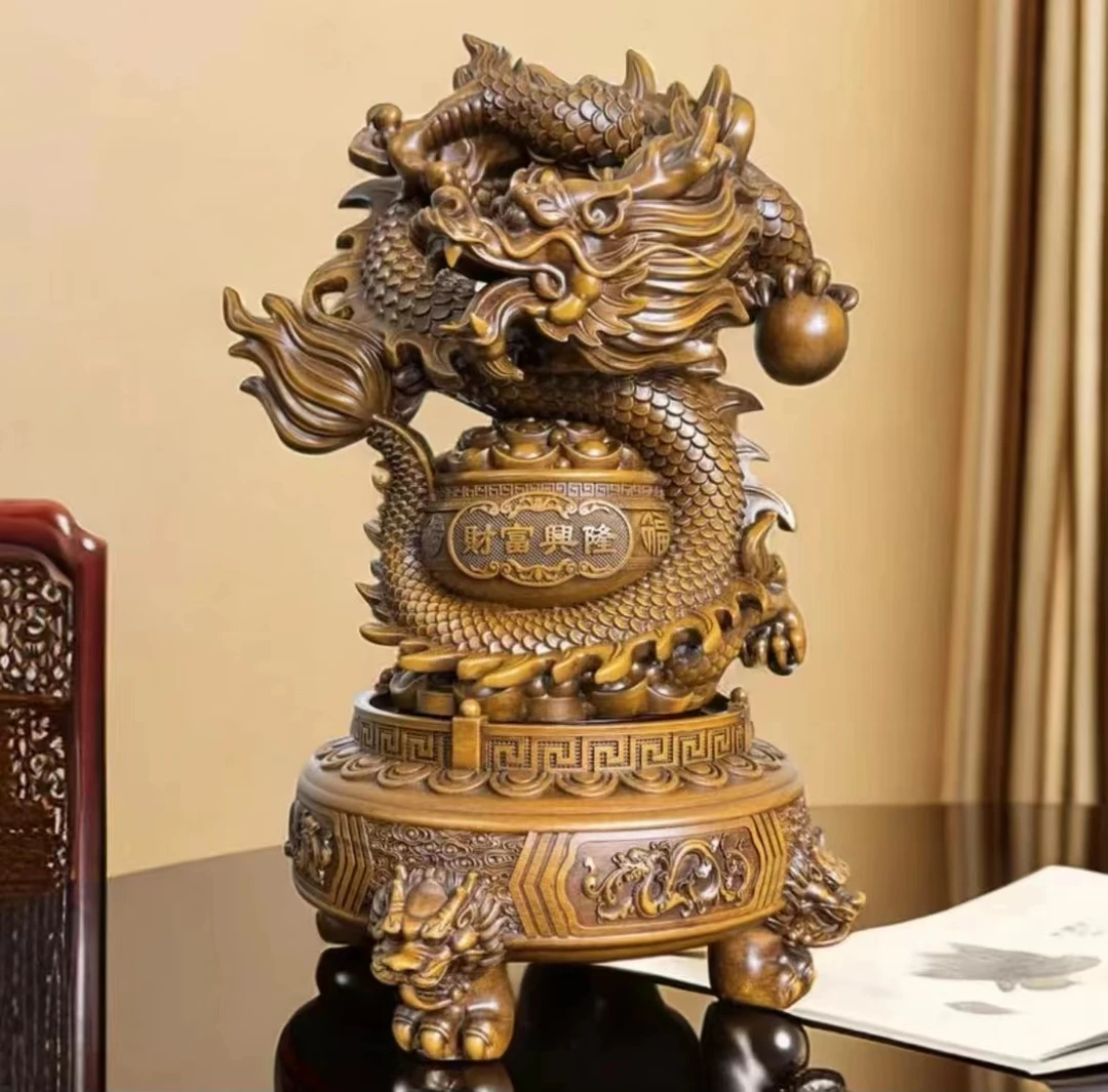 财富兴隆龙摆件（长约20高约33）