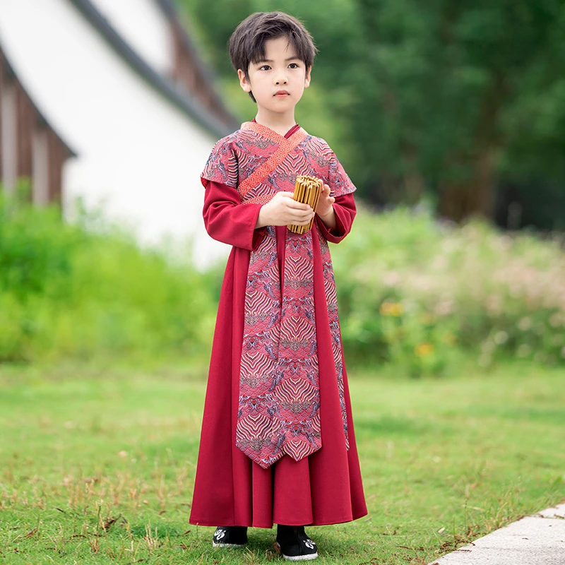 汉服男童春秋2026明制儿童中国风少爷帅气古装国学服唐装演出服