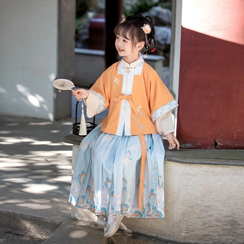 新款女童汉服春季超仙春夏古装汉元素复古春秋款小女孩中国风唐装