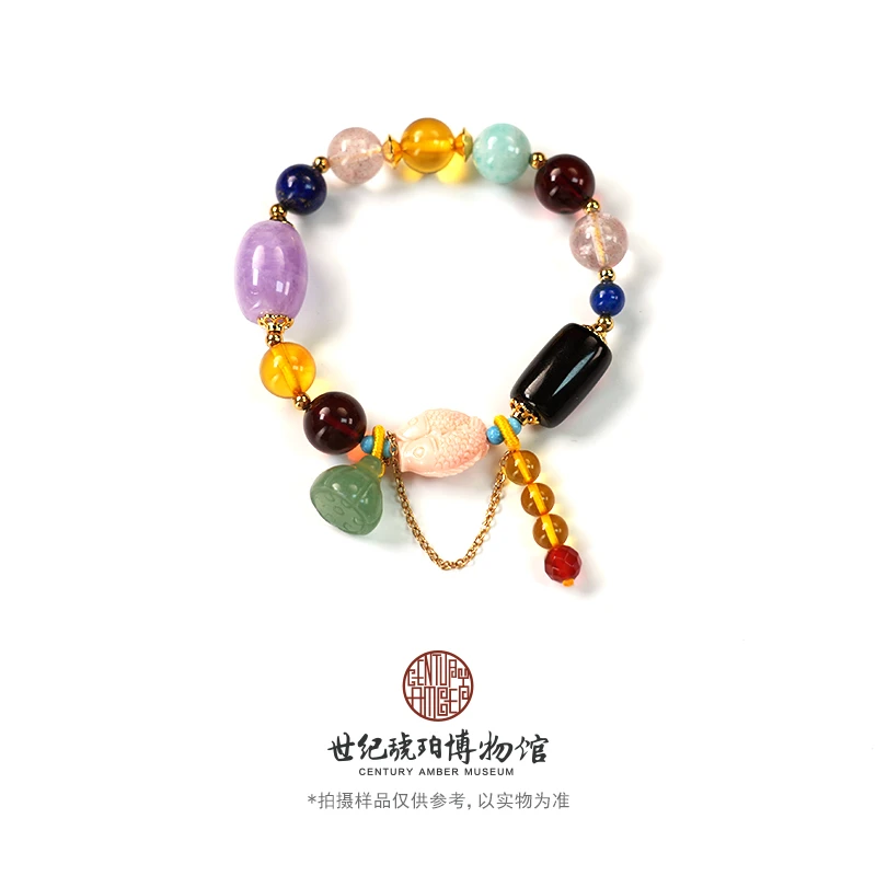世纪琥珀博物馆多宝彩色琥珀手链-14000173