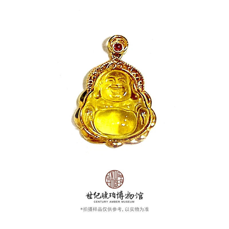 世纪琥珀博物馆缅甸蓝珀佛公琥珀吊坠-14000151