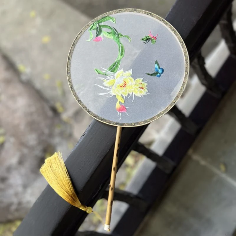 老阊门苏绣团扇古风刺绣团扇双面绣团扇汉服圆扇旗袍扇中国风古装