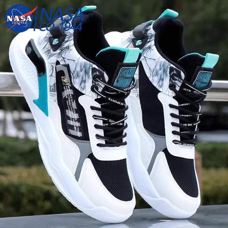 NASA联名男鞋2024新款透气防水休闲鞋高帮青少年厚底增高运动潮鞋