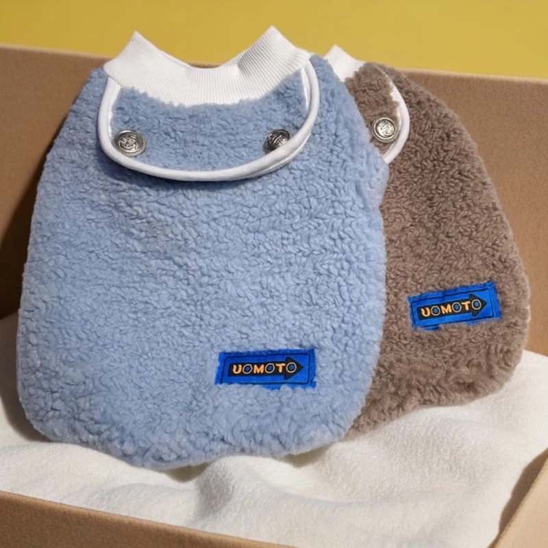 宠物衣服八哥法斗犬小胖狗羊羔绒宠物衣服冬装保暖俩腿绒衣外套