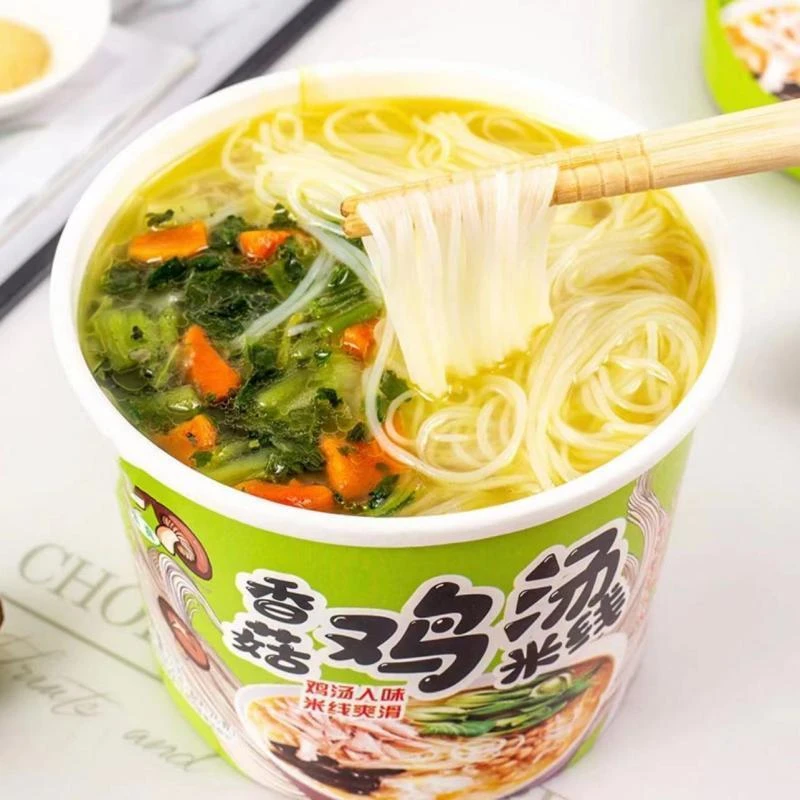 米线网红香菇鸡汤味米线非油炸宵夜方便速食米粉粉丝整箱桶装