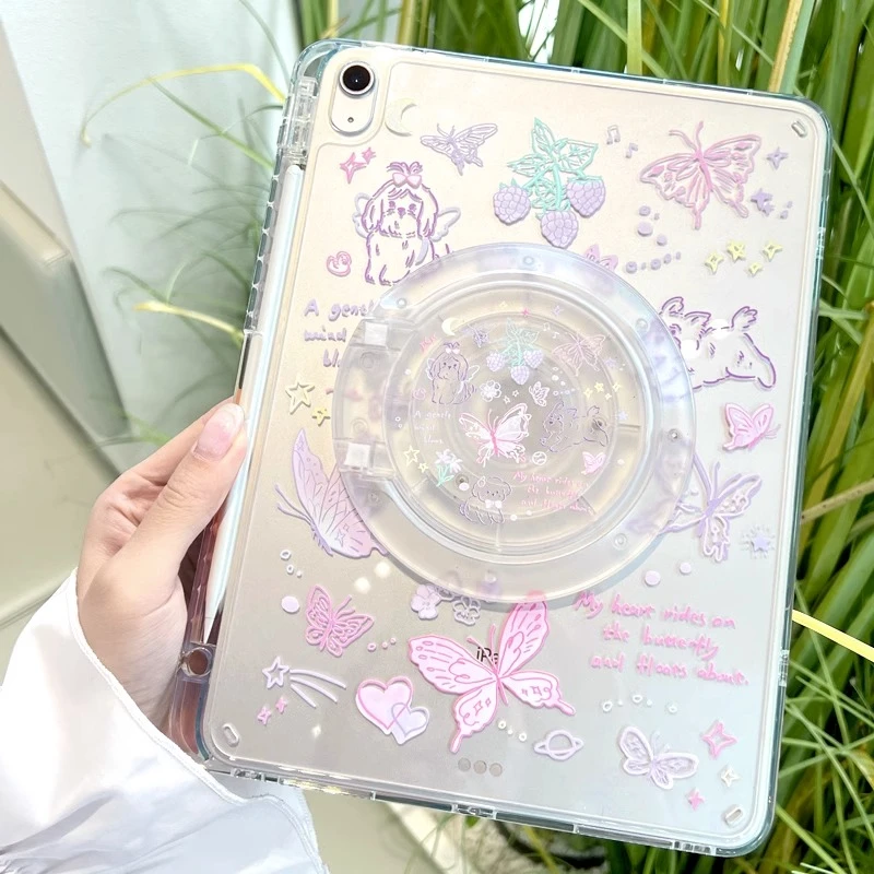 苹果ipad支架后壳保护壳pro11亚克力air5可旋转第十代透明保护套