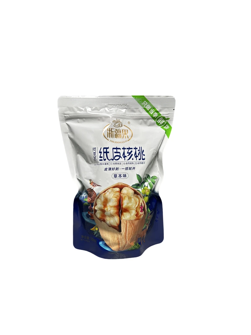 浙疆果阿克苏纸皮核桃手剥烤核桃，皮薄肉多。草本味口感香脆