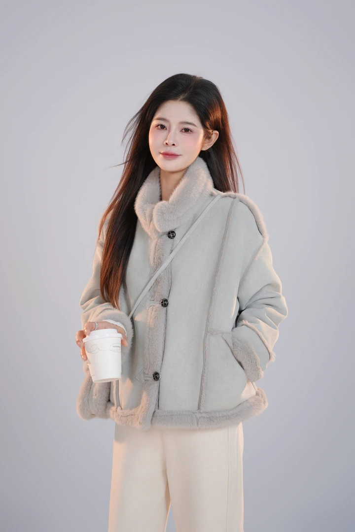 宿慕SUMU 女款加绒外套11-11冬季2024新款时尚休闲百搭外套A1605V