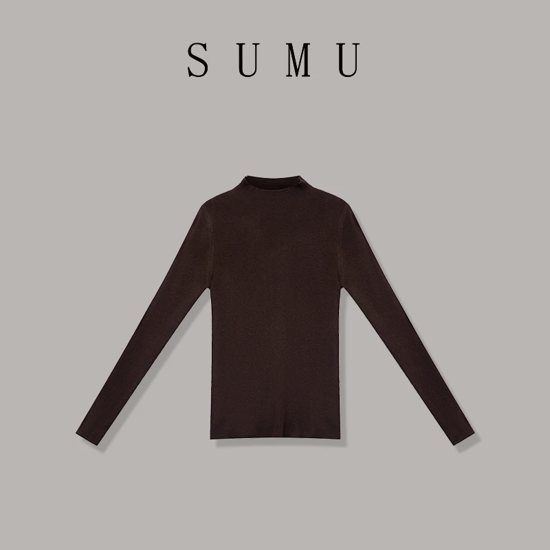 宿慕SUMU 女款针织衫10-8 秋季2024新款时尚百搭休闲打底衫B7401Y