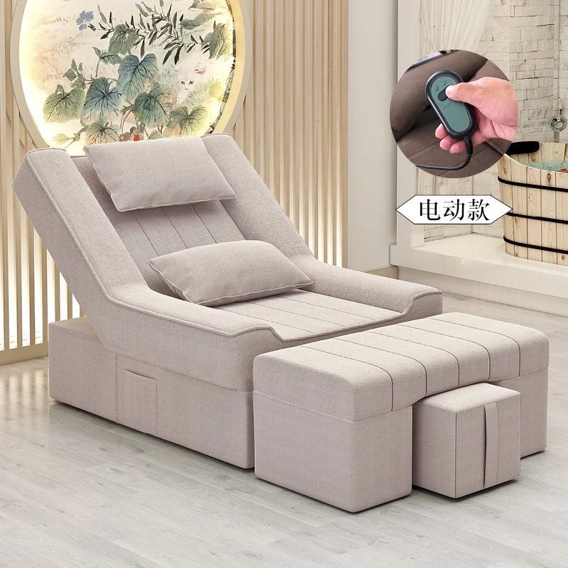 足疗沙发洗脚足浴美甲美睫沙发躺椅按摩床沙发电动采耳床美脚洗浴