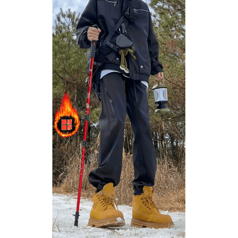 三合一软壳束脚冲锋裤男女登山户外防风防水保暖滑雪裤冲锋衣裤子