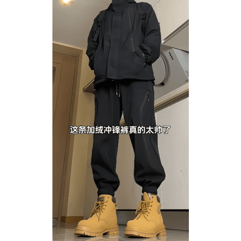 马丁靴专用裤子登山户外冲锋裤男女款冬季加绒防风防水防寒保暖裤