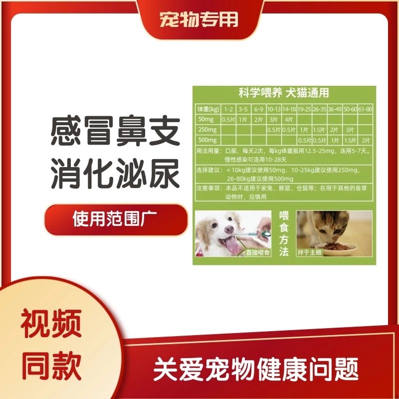 宠物阿莫西L猫咪狗狗消Y犬猫猫鼻支膀胱炎泌尿感染皮肤广谱通用