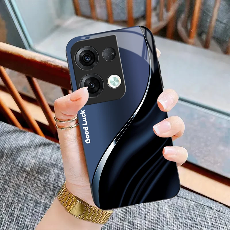 适用OPPO Reno8Pro+新款钢化玻璃高档手机壳GOOD高颜值潮牌防摔保