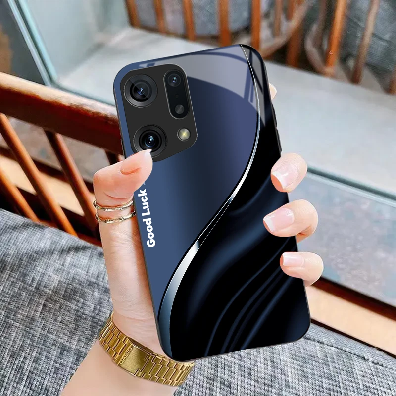 适用OPPO FindX5新款钢化玻璃高档手机壳GOOD高颜值潮牌防摔保护
