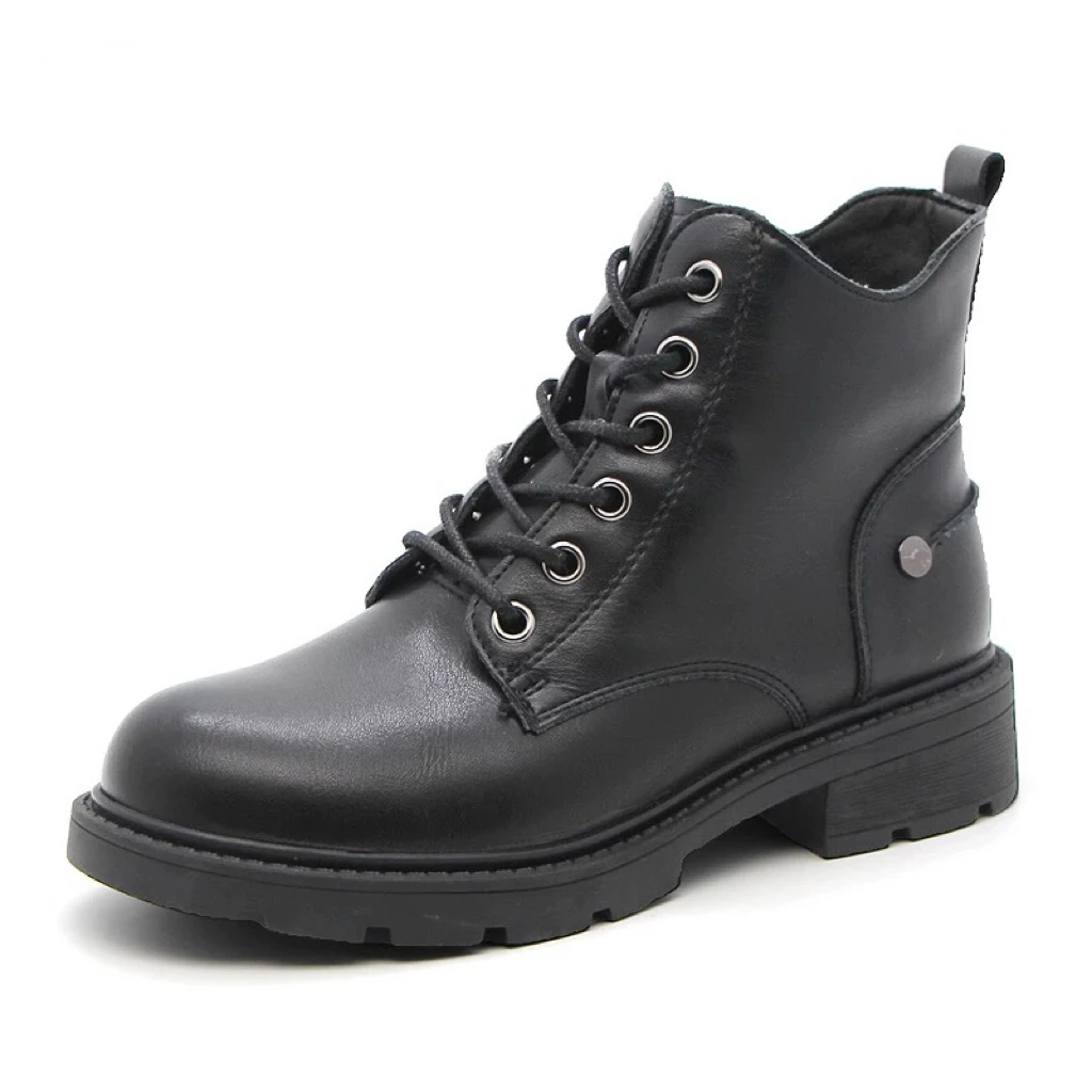 冬季1236加绒侧拉链低跟马丁靴女23D