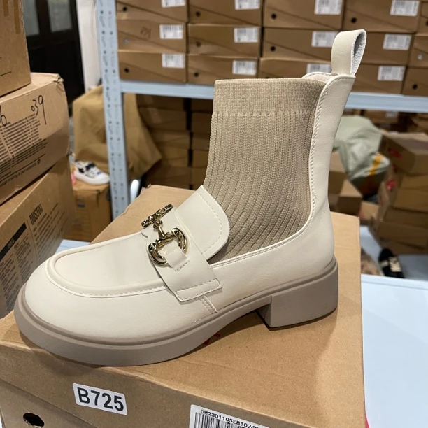 冬季1102/1105加绒袜靴套脚低跟短靴女23D