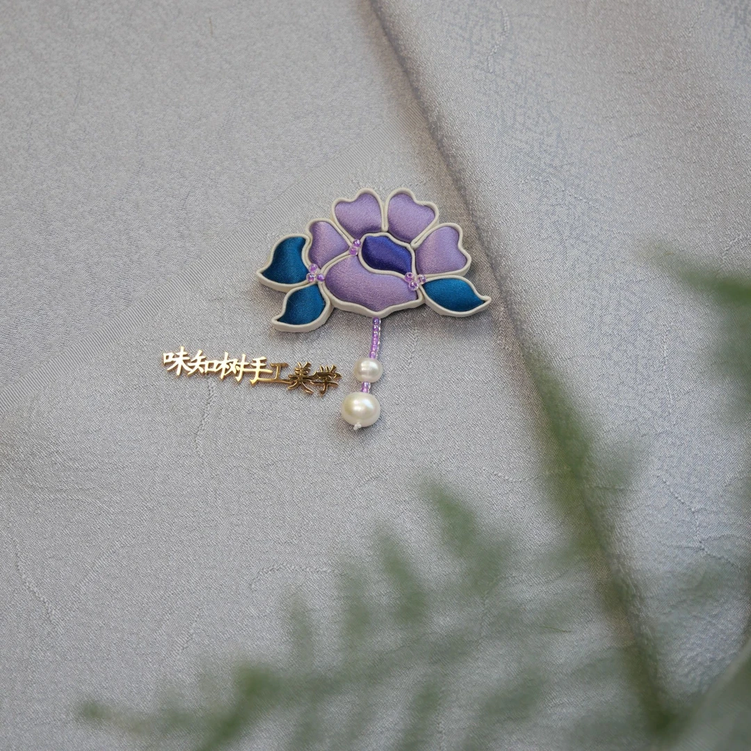 非金属布艺国潮汉服【山茶花】手工盘扣填花嵌芯中国风配饰