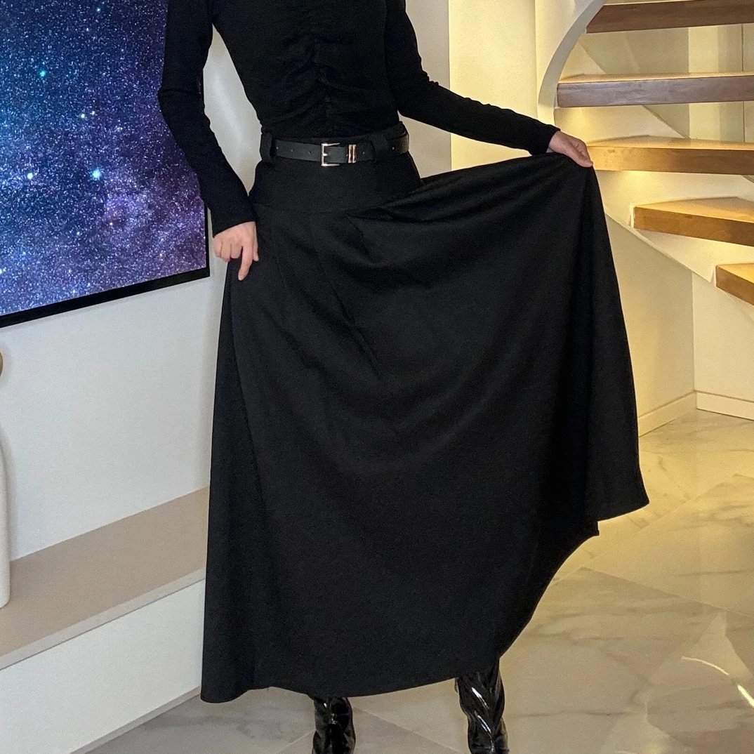 16502-1气质高腰大摆显瘦半身裙高腰短裙