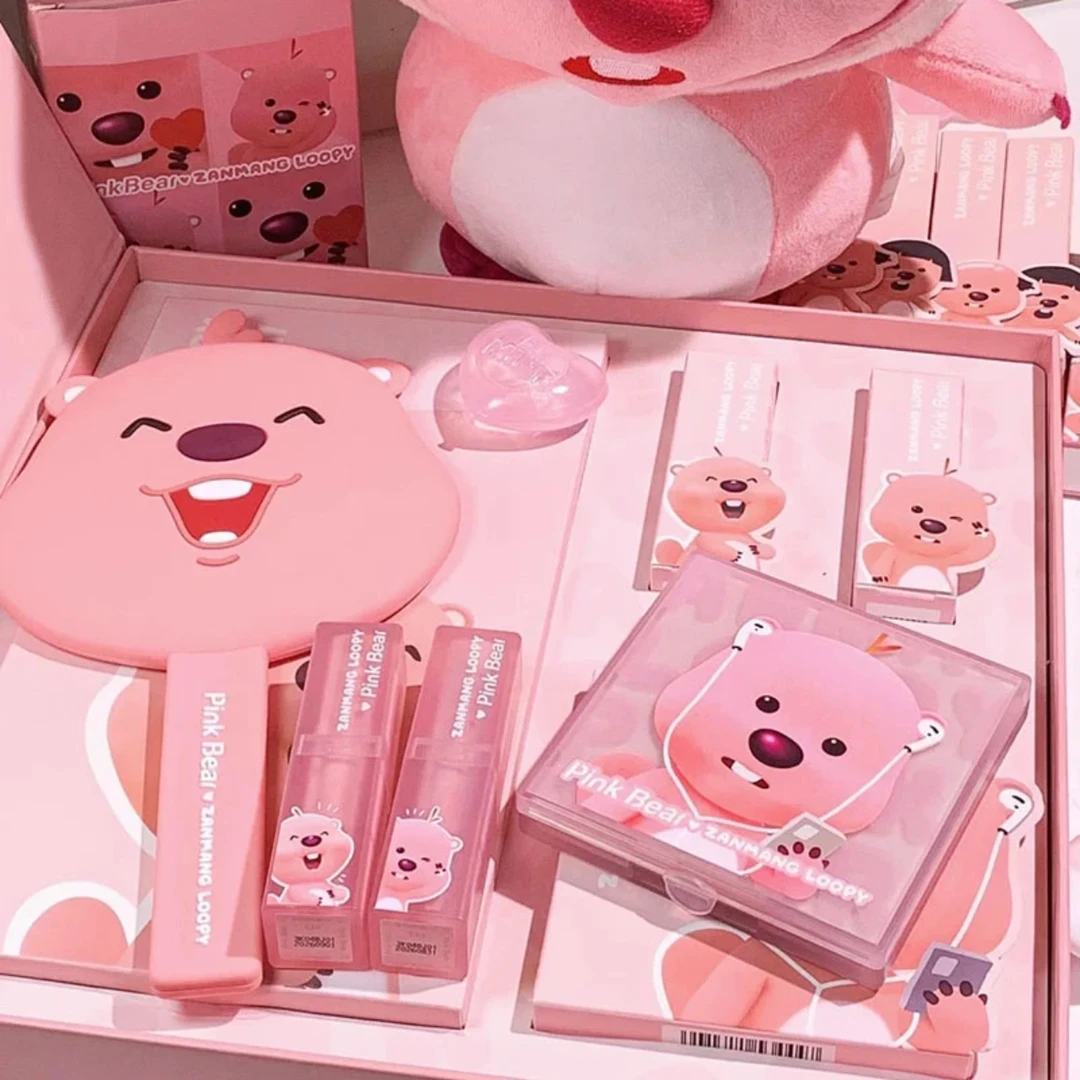 【送水杯】pinkb皮可熊loopy联名口红礼盒套盒露比奶烙唇釉礼物彩妆