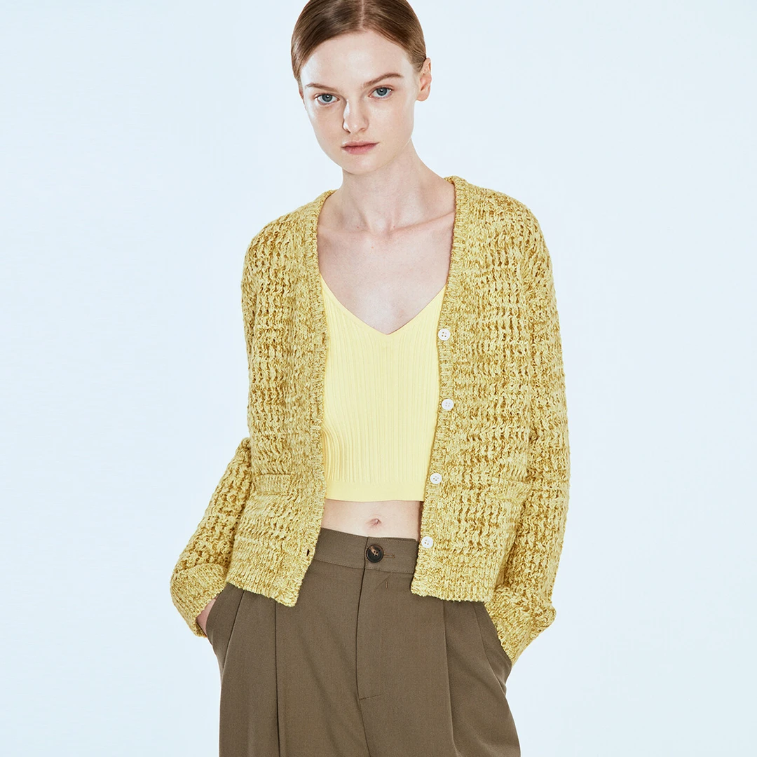 COVERINS2春秋时尚气质毛衣长袖针织衫短款开衫外套CC34106290