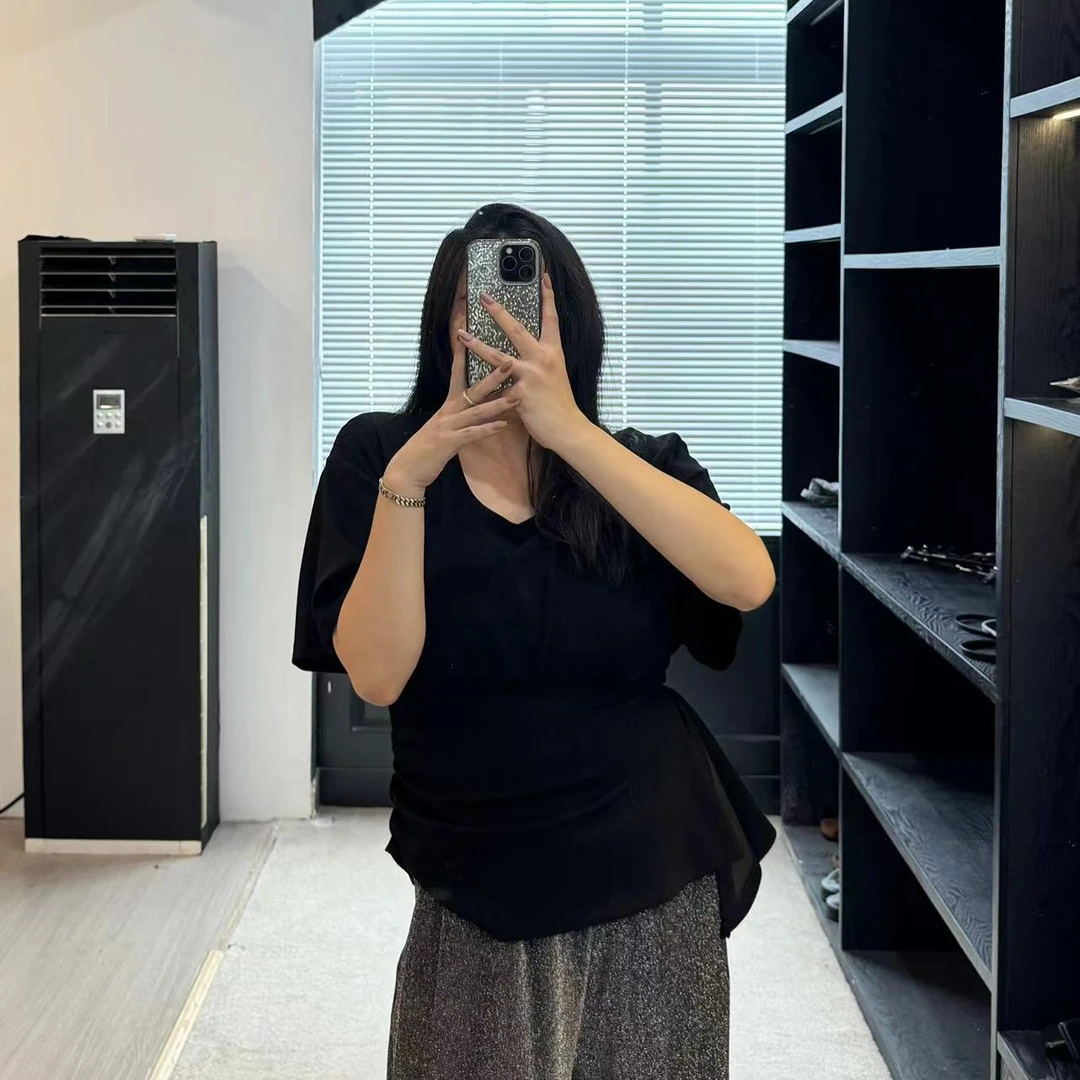 《年底清仓福利》下摆不规则短袖大码女装夏季显瘦百搭修身气质休闲