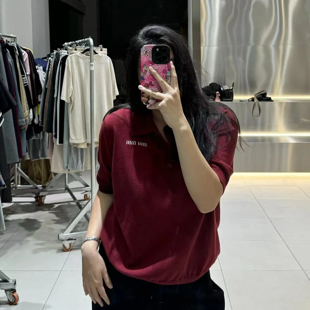 《大韩韩推荐》mm两色针织短袖大码女装秋冬显瘦百搭针织毛衣上衣