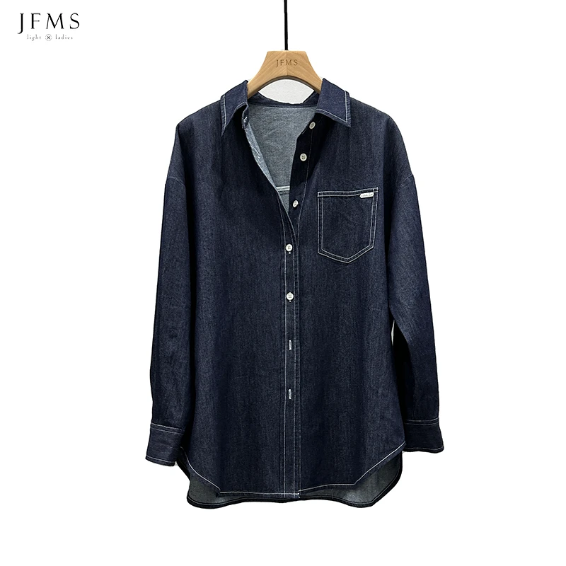 JFMS【直播间同价】牛仔新款时尚上衣女休闲女士衬衣长袖百搭款S122