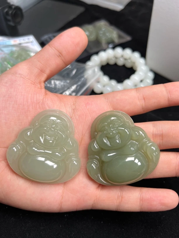 50MM和田玉佛公吊坠项链时尚轻奢女士高级感编绳挂坠（多样性发一）