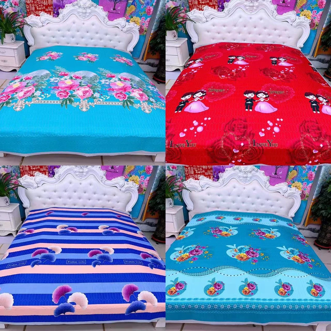 【多色可选】双人床单高档床盖双面三层加厚绗缝可铺可盖四季通用