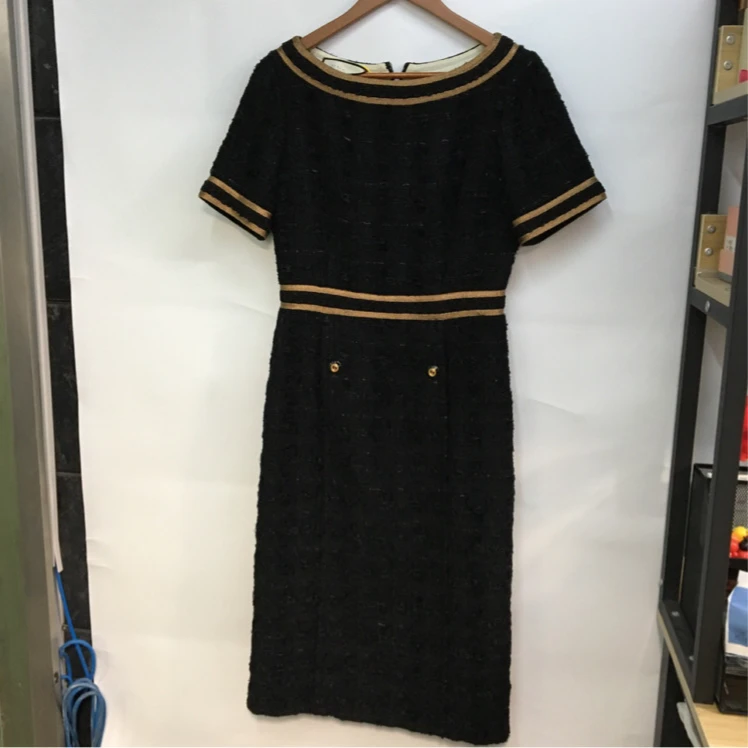 99新 GUCCI/古驰 黑金连衣裙 常规码44 P224827981