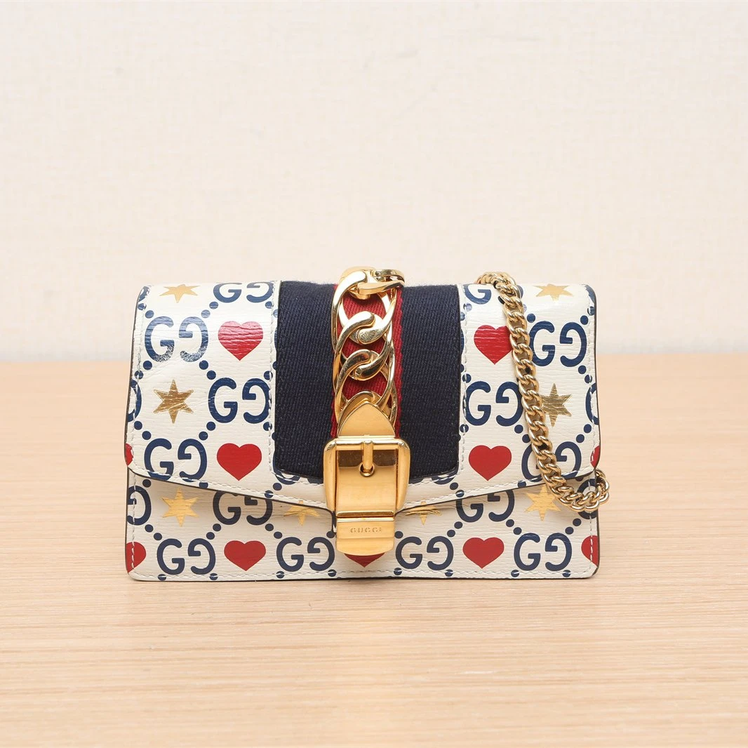 90新 GUCCI/古驰 塞尔维亚 斜跨包 16.5 米白色 P241556575