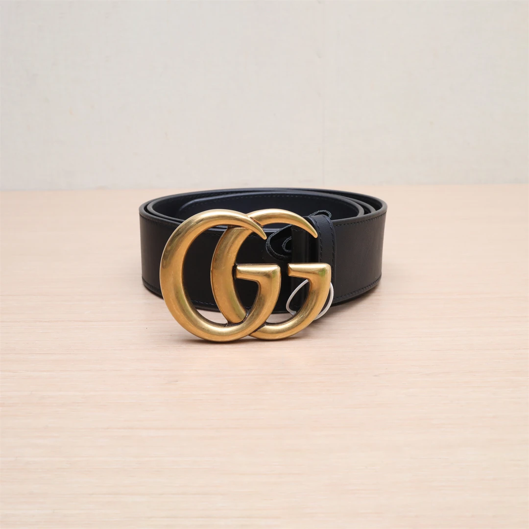 99新 GUCCI/古驰 皮革腰带 3CM宽 黑色 皮革C 85cm P224620729