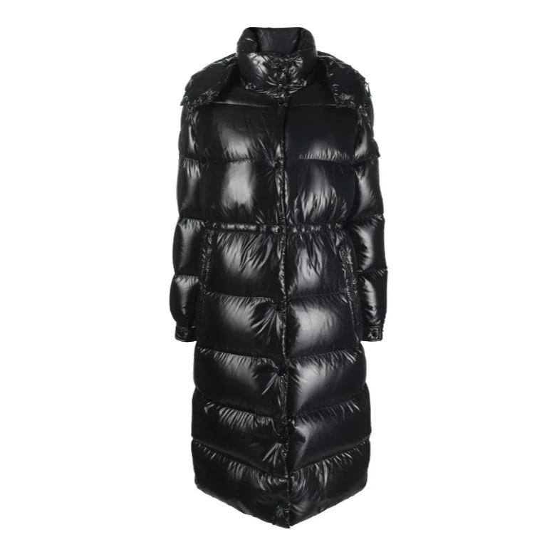 全新未使用 MONCLER Cavettaz 长款羽绒夹克 黑色 锦纶 TP016448
