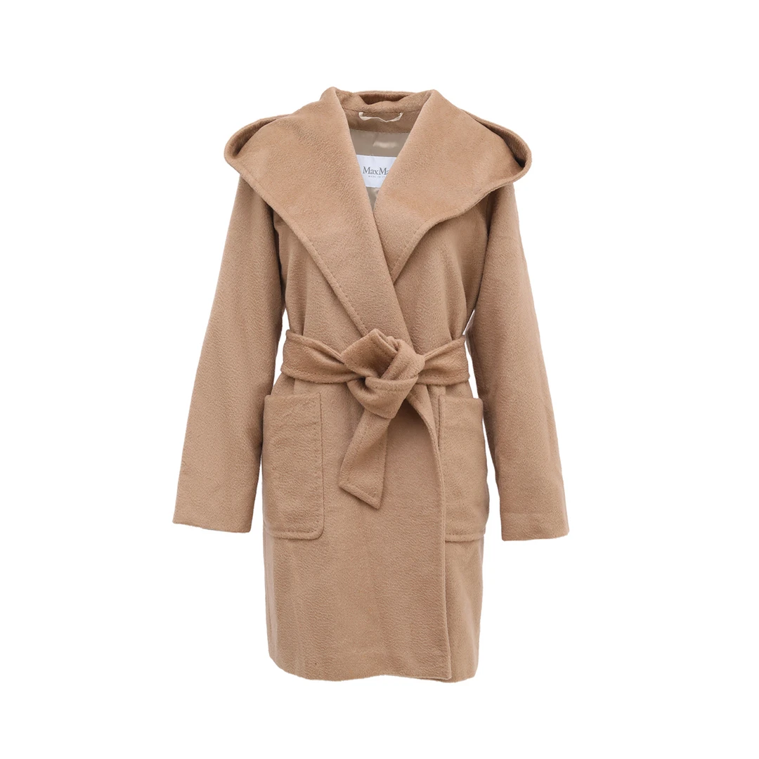 99新 MaxMara 大衣 38 卡其色 骆驼毛 常规码38码 P244172374